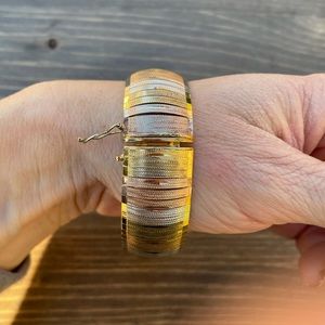 Tri-Color Silver Bangle